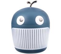 Mikikit Poubelle de Bureau Capacité Modérée Bleue Forme Baleine en Plastique avec Couvercle Facile à Nettoyer, Design Créatif pour Bureau ou Maison