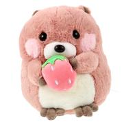 Mikikit Poupée en Peluche Marmotte Rose 30 CM Légère Apaisant pour Garçon et Filles Coussin Doux pour Lit Présent Naissance et Anniversaire Peluche Câline pour Bébé