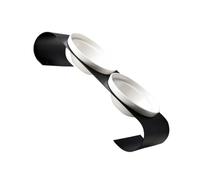 Mikikit pour Chat Surélevée Céramique avec Support Double pour Animal De Compagnie Noire Et Blanche