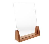 Mikikit Présentoir à Nail Art en Acrylique Transparent, Support pour Faux Ongles et Palette de Mélange pour Ongles, Panneau D'affichage Solide Couleur Bois Naturel, Rangement Pratique