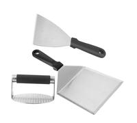 Mikikit Presse à Hamburger Acier Inoxydable Avec Spatule Pour Cuisiner Des Steaks Hachés Outil De Fabrication De Hamburgers Pour Cuisine Et Barbecue