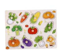 Mikikit Puzzle Bois Éducatif pour Tout-Petits Jeu de Légumes Bois Montessori Créatif pour Garçons et Filles Puzzle Jigsaw pour Développement Précoce et Apprentissage Ludique