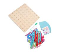 Mikikit Puzzle Éducatif Bois Montessori pour Garçon Fille Planche Géométrique avec Bâtonnets Multicolores Apprentissage Mathématique et Développement Motricité Fine Pédagogique pour