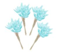 Mikikit Queues de Lapin Séchées Naturelles, Bouquet de 60 Tiges Bleu Clair, Décoration Fleurs Séchées pour Mariage, Maison, Jardin et Composition DIY, Herbe Pampa Ornementale