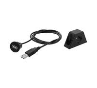 Mikikit Rallonge USB 2.0 1 Mètre pour Voiture et Moto Câble de Chargement Micro USB Compatible Caméras Embarquées Tableau de Bord Extension Câble Véhicule