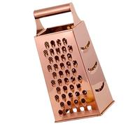 Mikikit Râpe Multifonction en Acier Inoxydable Râpe à Main pour Légumes et Fromage Outil Cuisine 1 Pièce Poignée Ronde Rose Doré Coupe-Légumes Pratique pour Préparation Culinaire