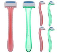 Mikikit Rasoir pour Femmes 6 Pieces Epilation Bikini Aisselles Jambes Mixte | Tondeuse manuelle, lame en acier, format voyage, soin du corps, demi douzaine, securise, poignee ergonomique