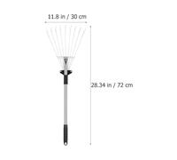 Mikikit Râteau Rétractable Acier pour Outil de Nettoyage de Jardin Pratique avec Manche Antidérapant Dents Ajustables pour Efficacité Au Jardin