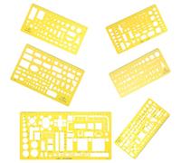 Mikikit Règles de Dessin Géométriques et Multifonctionnelles Lot de 6 en Plastique Orange, Résistantes Adaptées pour Modèles de Peinture et Ingénierie Mécanique