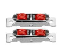 Mikikit Roulette Fonctionnement Fluide et Silencieux Alu Baie Vitrée Coulissante pour en Acier Inoxydable Double Roue en Nylon, 2pcs pour Porte Coulissante et Fenêtres