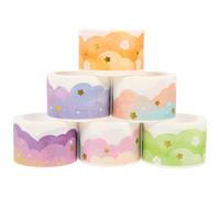 Mikikit Rubans Adhésifs Décoratifs Washi 6 Rouleaux Papier Motifs Nature et Nuages, pour Journaux, Scrapbooking et Projets Créatifs Faits Main