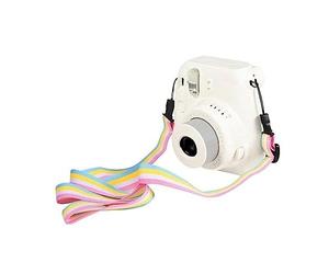 Mikikit Sangle Tour Cou Appareil Photo Réglable Coton Et Toile Confortable Et Antidérapante Compatible Fuji Mini Lanière Colorée Arc-ciel Pour Usage Numérique Et Épaule