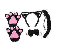Mikikit Serrage-Tête Oreilles de Chat en Peluche Kit de Déguisement de Cosplay Accessoire de Costume pour Halloween Fêtes et Représentations