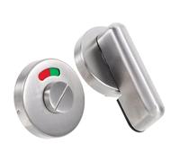Mikikit Serrure Porte Wc avec Indicateur Rouge Vert Verrou de Confidentialité Inoxydable Verrouillage sans Clé pour Toilettes Publiques Matériel Robuste pour Usage Commercial