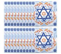 Mikikit Serviettes Jetables Papier Hanoukka 20 Feuilles Motif Hexagramme Résistantes pour Fête de Hanoukka Décoration de Table Juive Douces et Pratiques