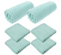 Mikikit Serviettes Visage Nettoyage en Profondeur des Pores en Polaire Corail Lot de 6 Absorbantes et Carrées, Lingettes Démaquillantes Réutilisables pour Hommes et Femmes