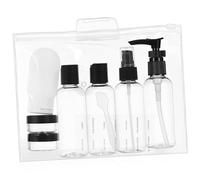 Mikikit Set de Bouteilles Rechargeables de Voyage avec Trousse Transparente Flacons Pulvérisateurs et Distributeurs pour Produits de Soin Kit Toilette Avion Pratique et Portable