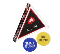 Mikikit Set de Jetons de Poker Plastique avec Bouton Dealer Double Face Jetons à Double Couche Indicateurs Big Blind et Small Blind Accessoires pour Tournois et Jeux de Société