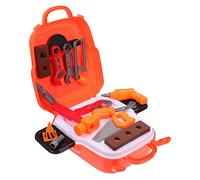 Mikikit Set de Jeu Imitation Outils de Réparation pour Garçon Fille Sac à Dos Portable avec Perceuse Kit Complet pour Activités Manuelles Garçon Fille Apprentissage Ludique et Social