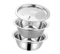 Mikikit Set Râpe Légumes avec Bassine Égouttoir Multifonction Deux Fentes pour Trancher Ergonomique et pour Fruits et Légumes