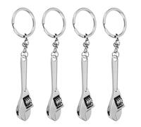 Mikikit Silver Keychain Automotive Part Car Key Chain Chain Ring 4PC