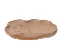 Mikikit Soucoupe Bac de Drainage Pratique en Céramique Forme Feuille de Lotus Qui Prévient Écoulement d'eau et Saleté pour Plantes et Pots Intérieur et Extérieur