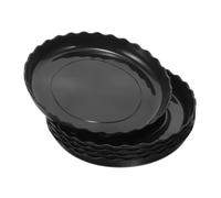 Mikikit Soucoupes Ronde pour Pots De Fleurs 5pcs Bac à Eau pour Plantes D'intérieur Et D'extérieur Plastique Noir 200mm Drainage Pratique Facile à Utiliser