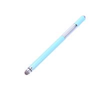 Mikikit Stylet Capacitif Double Stylet en Métal pour Téléphone Et Tablette, Grand Public, Design Fin, Double Fonction Disque Transparent, Usage Bureautique Et Dessin, Couleur Bleue