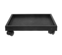 Mikikit Support à Plantes Mobile avec roulettes en PE Noir, Plateau Robuste pour Pots de Fleurs, pour Balcon et Intérieur, Design Simple et Élégant
