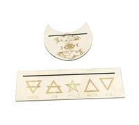 Mikikit Support de Cartes de Tarot Bois Décoratif avec Design Lune Accessoire Divination et Portable pour Rituel Wiccan et Ésotérique