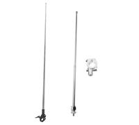 Mikikit Support de Mât de Drapeau en Alliage D'aluminium pour Vélo et Moto Tout-Terrain, 2pcs 1,2 Mètre Rétractable Clip Crocodile, Porte-Drapeau Extérieur Ajustable pour Guidon, Sécurité