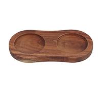 Mikikit Support en Bois Marron Plateau Antidérapant Facile à Nettoyer pour Moulin à Poivre et Sel pour Table à Manger Cuisine Élégante