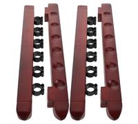 Mikikit Support Mural pour Queues de Billard en Bois Massif Rouge Foncé 6 Emplacements Porte-Queues pour Salle de Jeux Bar et Club Lot de 2 Sets de Supports Muraux Robustes et Élégants