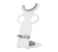 Mikikit Support pour Sèche-cheveux Pied en Métal Argenté Finition Moderne, Stable et Résistant aux Rayures, pour Salle de Bain ou Coiffeuse