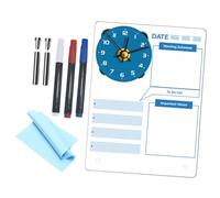 Mikikit Tableau Mémo Acrylique de Bureau avec Horloge Intégrée Tableau Effaçable DIY pour Planification Quotidienne Support de Notes sans Pile Organiseur de Bureau Pratique