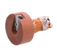 Mikikit Taille-Crayons Manuel en Bois Forme Shiba Inu Kawaii Petit Taille-Crayon Portable pour Classe et Bureau Accessoire de Papeterie Naturel Pratique pour Élèves et Étudiants