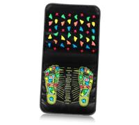 Mikikit Tapis de Massage des Pierre Naturelle Outil de Réflexologie Antidérapant pour Soin Corporel Soulagement Du Stress Utilisable à Domicile et Salon