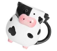 Mikikit Tasse à Café Rétention de Chaleur 3d Forme Vache en Céramique avec Grosse Capacité 600 Ml, Design Unique et Mignon pour Bureau et Cafés