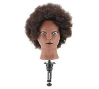 Mikikit Tête De Mannequin Africaine Noire Taille Réelle Tête à Coiffer Cheveux Naturels Entraînement Coiffure Étudiants Professionnels Salon
