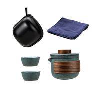 Mikikit Thé Kung Fu Portable Service à Thé Voyage Théière et Deux Tasses Design pour Amateurs et