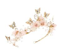Mikikit Tiare Couronne Garçon et Filles Sept Fleurs en Perles Bandeau Mariage Léger et Confortable Diadème de Mariée pour Anniversaire Shower et Cérémonie