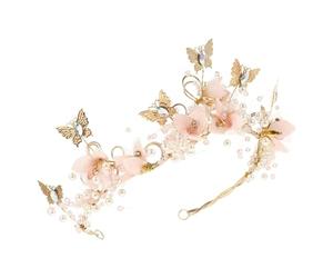 Mikikit Tiare Couronne Garçon et Filles Sept Fleurs en Perles Bandeau Mariage Léger et Confortable Diadème de Mariée pour Anniversaire Shower et Cérémonie