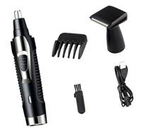 Mikikit Tondeuse Multifonctionnelle Électrique en Acier Inoxydable pour Hommes Design Compact Lavable et Rechargeable, pour Poils de Nez et Visage