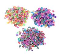 Mikikit Tranches D'argile en Polymère pour Nail Art, 3 Packs de Décorations Fruitées et, pour Bricolage et Autocollants D'art D'ongles