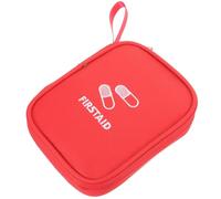 Mikikit Trousse de Secours Compacte en Tissu Oxford Rouge, Facile à Transporter Protection pour Remède, pour Moto et Vélo en Voyage