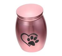 Mikikit Urne Funéraire pour Animaux Inoxydable Urne Chien Cendres et Compacte Souvenir pour Cendres Boîte Funéraire Rose Doré avec Motif Patte Pratique et Décorative