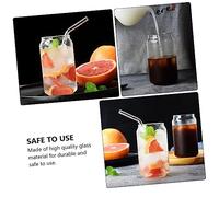 Mikikit Verres à Jus Résistants Chaleur Verre Transparent Portable Tasse à Eau Pratique Chope Multifonction pour Boissons Froides et Chaudes Base Plate Antidérapante Capacité