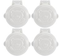 Mikikit Verrou de Sécurité pour Bouton de Machine à Laver en Abs Blanc, Protection Double, Lot de 4 Pièces Forme Cartoon pour Garçon et Filles et Bébés, Sécurise les Boutons les Appuis