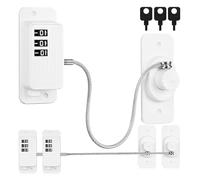 Mikikit Verrous de Fenêtre sans Perçage en Abs et Acier, Lot de 3 Pièces Bande Adhésive, Utilisation Polyvalente pour Armoires et Tiroirs en Environnement Domestique
