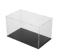 Mikikit Vitrine pour Modèles Réduits de Voitures en Plastique Acrylique Résistant, Boîte de Présentation Socle Noir 35 X 20 X 20 CM, Rangement pour Collections Privées